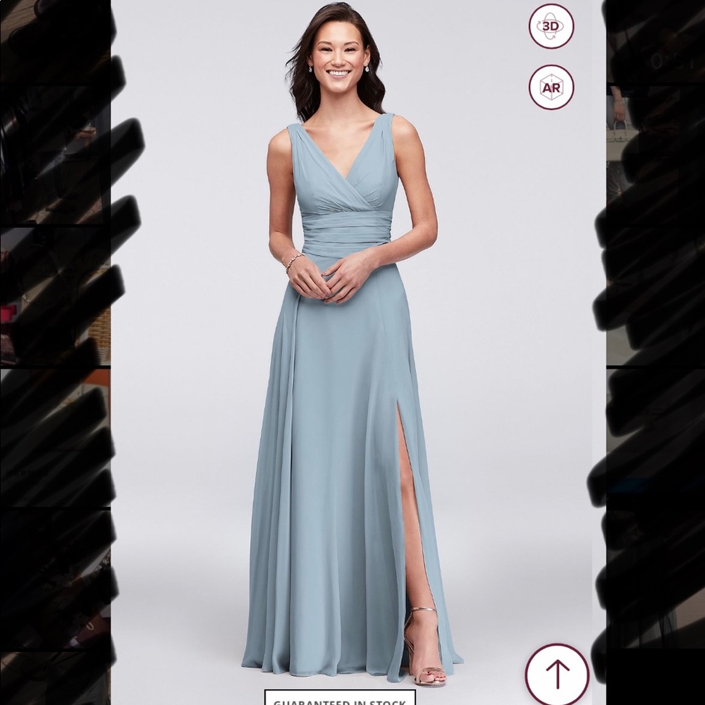 David’s bridal surplice tank chiffon bridesmaid dress size 0